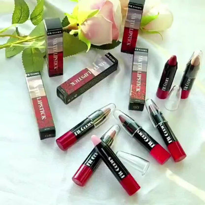Lipstick Set, Fit Colors 6-Piece Velvet Matte Crayon Collection with Nude, Mauve and Berry Shades