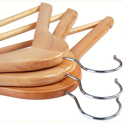 Premium Wooden Hangers with 360° Rotatable Hook & Shoulder Grooves | Slim Durable Wood Coat Suit Hangers | 10 20 30 Pack Closet Organizer in Natural & Champagne