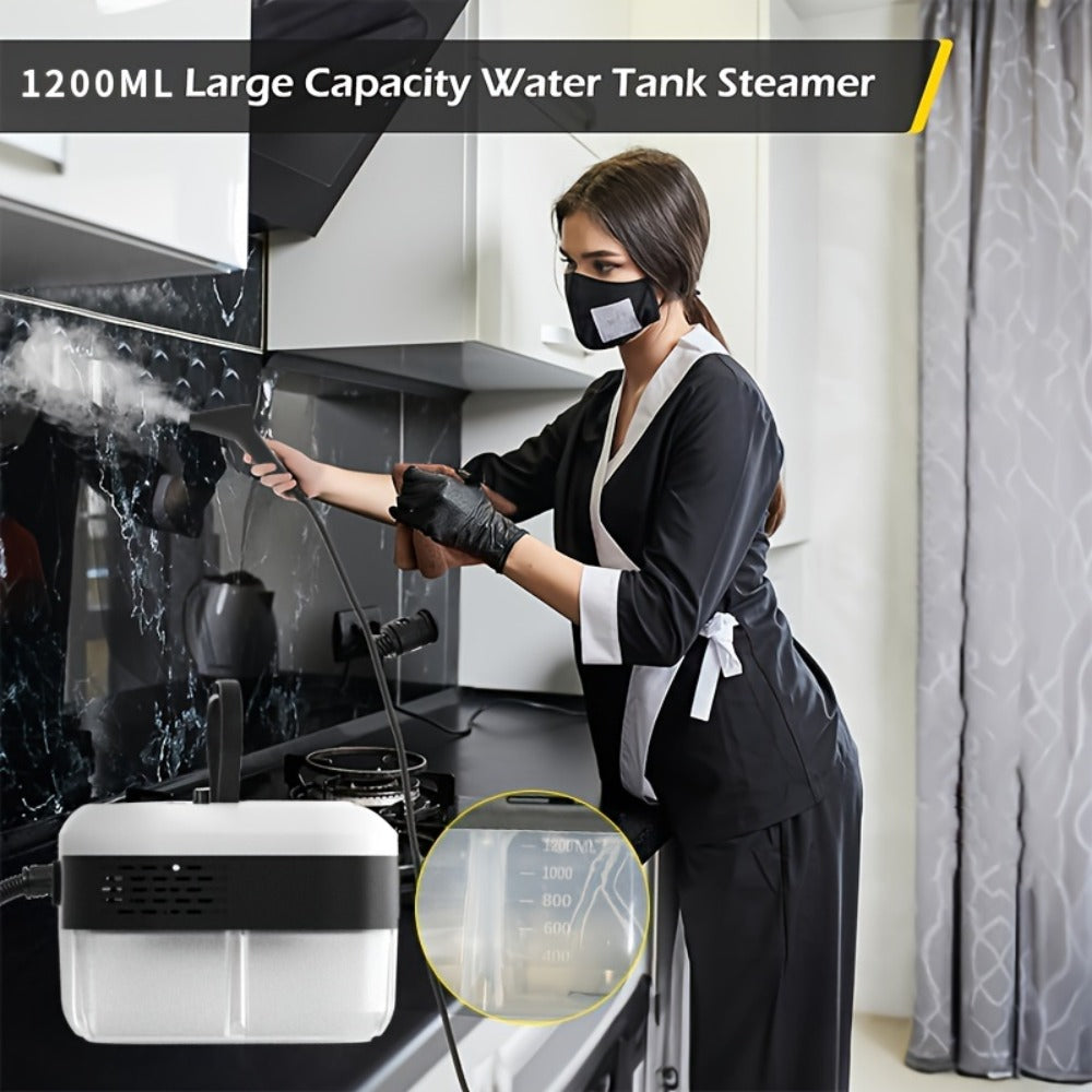 Steam Cleaner by GAKOZ, Canister Kit with Handheld Wand, Flexible Hose, Brush Heads and Glass Scraper Options