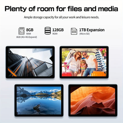 Android Tablet PRITOM 10.1-Inch 2-in-1 with Android 14, 128GB Internal Storage and 8000mAh Battery