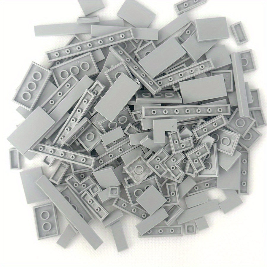 Flat Tile Building Block Refill Set with 150 Pieces in 1x1, 1x2 and 1x6 Sizes, Six Color Options