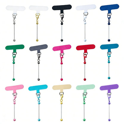 Beadable Phone Tether Tab Set 30pcs – DIY Phone Lanyard Adapter Kit with Blank Beadable Bars for Custom Phone Charms, Keychains, Bag Tags & Bridesmaid Gift Craft Projects