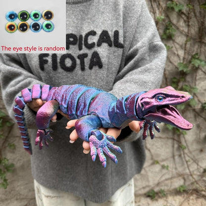 Giant 3D-Printed Lizard Figurine, 21.46-Inch Three-Part Reptile Model with Open Mouth in Seven Color Styles