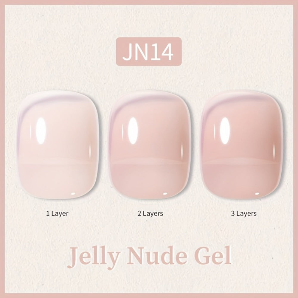 Gel Nail Polish in 10ml Nude Jelly with Skin-Tone Glass Finish and JN05, JN68, JN75 or JN76
