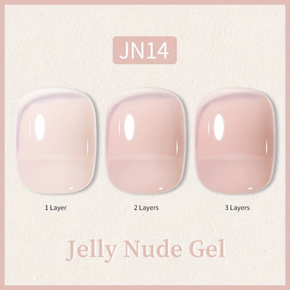 Gel Nail Polish in 10ml Nude Jelly with Skin-Tone Glass Finish and JN05, JN68, JN75 or JN76