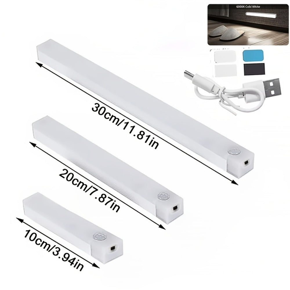 USB-C Rechargeable Motion Sensor LED Light Bar Sets in 10, 20 or 30cm Sizes and 6-, 9- or 12-Packs