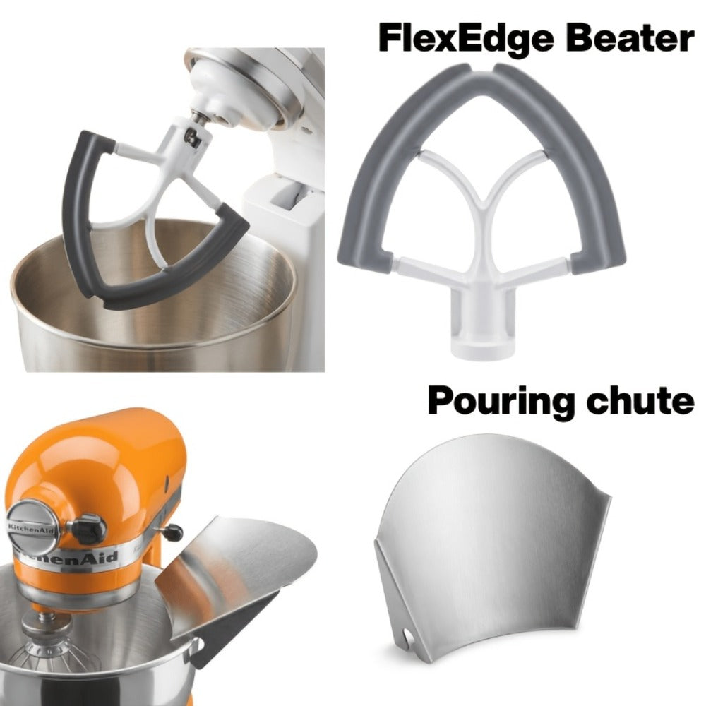 Stainless Steel Stand Mixer Pouring Chute for Select 4.5–8 Qt Tilt-Head and Bowl-Lift Mixers