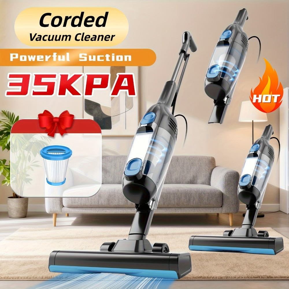 Stick and Handheld Vacuum Cleaner with LED Floor Head, Six Cordless Colors or Black Wired Model