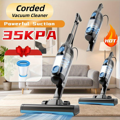 Stick and Handheld Vacuum Cleaner with LED Floor Head, Six Cordless Colors or Black Wired Model