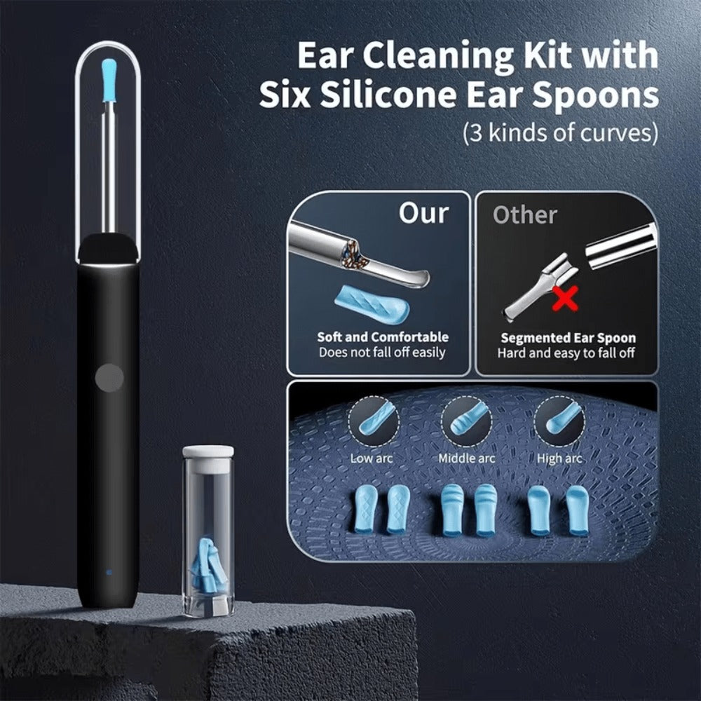 White Visual Ear Camera Tool with Built-In Light in Basic or Seven-Piece Accessory Configurations