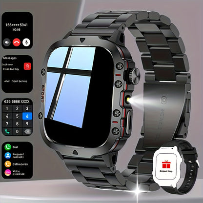 Smartwatch – Men's Outdoor 4.6" HD Touch Screen with Wireless Calling & LED Display, USB Charging, Multiple Sport Modes, Heart Rate…