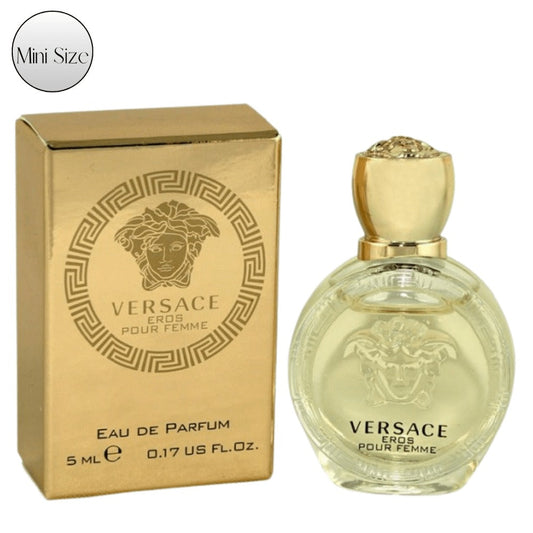 Travel Size Perfume Versace Eros Pour Femme Eau de Parfum - Long Lasting Floral Musky Fragrance Spray for Women, Luxury Designer Scent Purse Bottle 0.17 Fl.oz 5ml