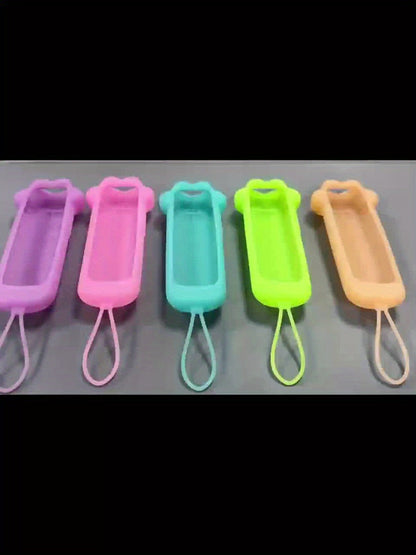 Luminous Green Dog-Paw Remote Control Case with Wrist Loop for Pictured Roku-Style Button Layout