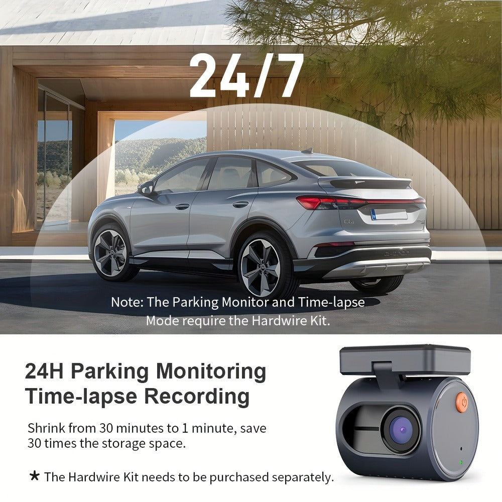 KAWA MINI 3 Dash Camera with 1296P Label, WiFi App Connection, Voice Control and Blue Finish