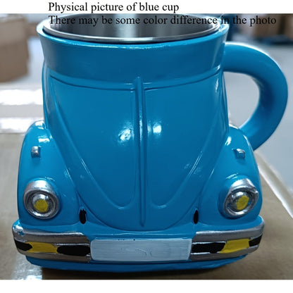 Sports-Car-Shaped Coffee Mug with Silver-Tone Interior, Door-Style Handle and Six Body Colors