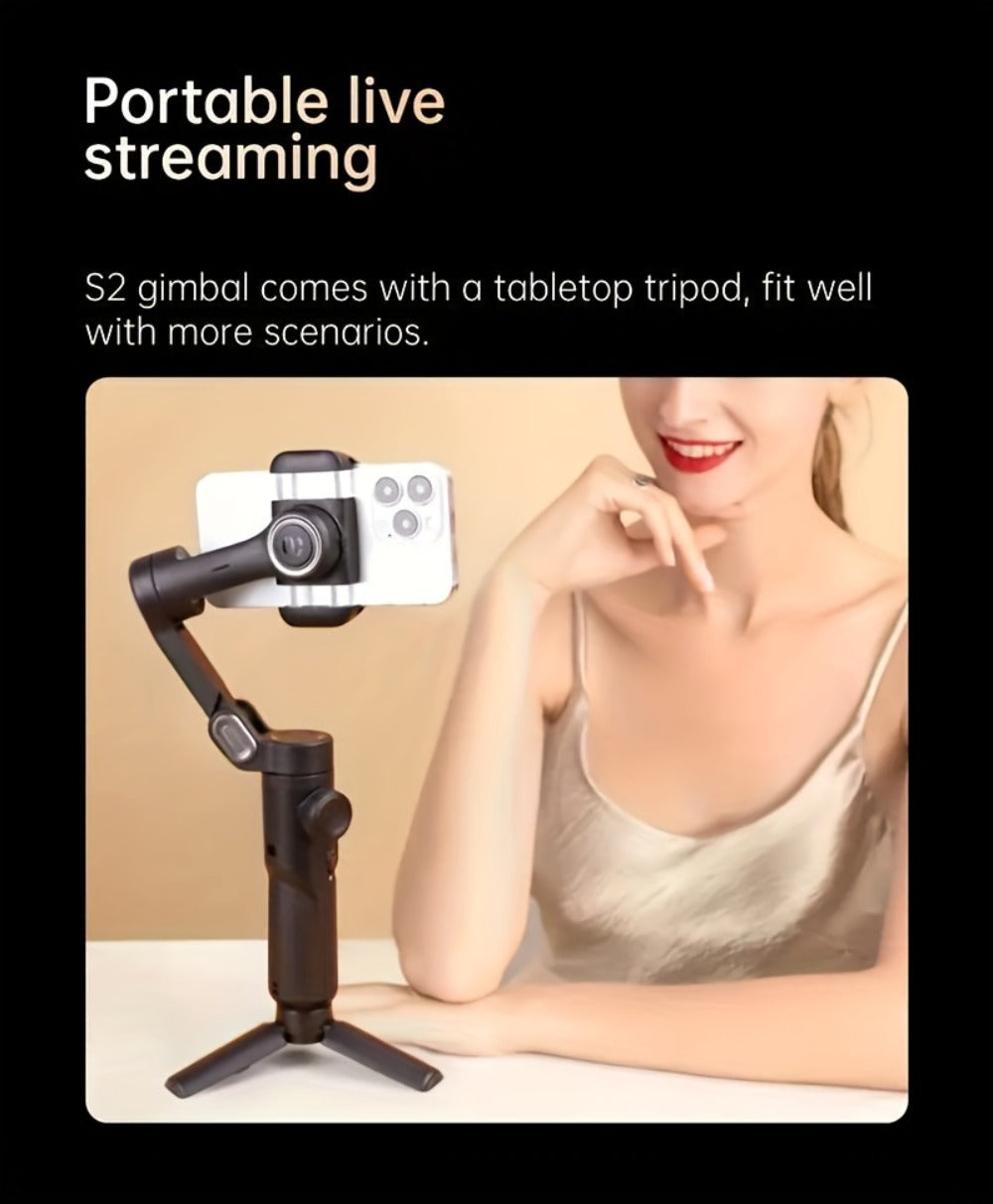 AOCHUAN Foldable 3-Axis Gimbal Stabilizer with Extendable Pole & Panoramic Gesture Control – AI Face Tracking Phone Gimbal, Magnetic Wireless Remote, 360° Rotation for Vlogging, Live Streaming & Travel