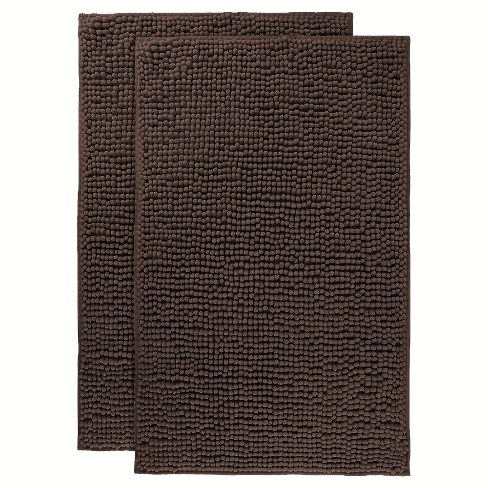 Chenille Bath Rug Extra Thick Soft Absorbent Non-Slip Bathroom Mat Machine Washable, Multiple Sizes & Colors