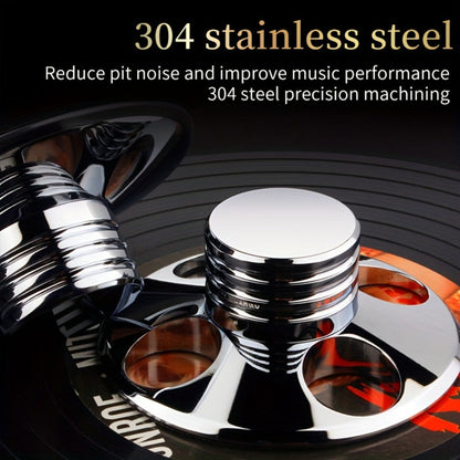 Vinyl Record Weight Stabilizer, 79 mm Metal Turntable Clamp in Solid or Four-Hole Black, Silvery and Golden Options