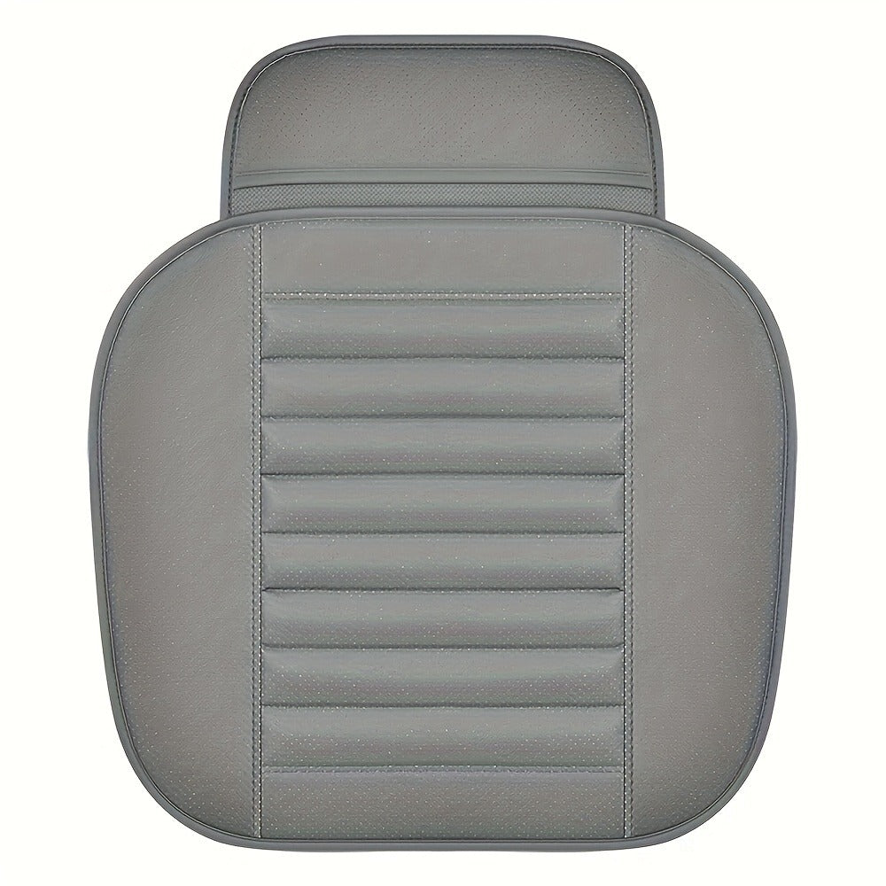 Car Seat Pads 2pcs Front – Non-Slip Rubber Base, Breathable Backless Design, Universal Fit All-Season Comfort Cushion, Black Beige Grey Car Interior Seat Cover Pad Set