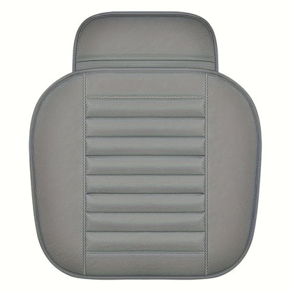 Car Seat Pads 2pcs Front – Non-Slip Rubber Base, Breathable Backless Design, Universal Fit All-Season Comfort Cushion, Black Beige Grey Car Interior Seat Cover Pad Set