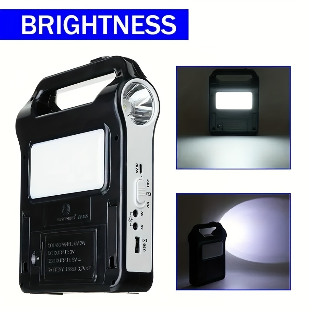 Solar Energy System Kit Portable Rechargeable USB Charger with LED Lamp Lighting Lithium Battery Home Solar Power Generator for Outdoor Camping Off-Grid