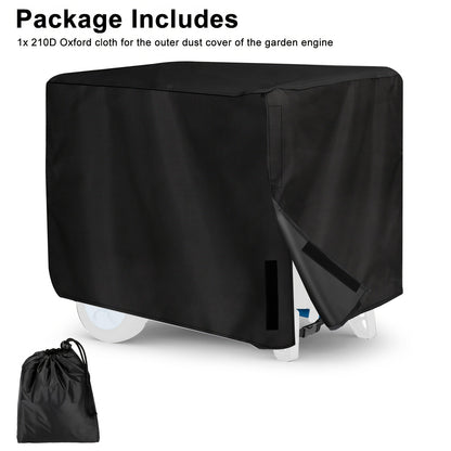 Generator Cover Heavy Duty Waterproof – Oxford Cloth Portable Generator Protector with Elastic Drawstring, UV & Rain Protection, 25.6 x 20.1 x 20.1 Inch, Black