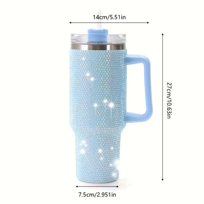 Insulated Tumbler 40oz All-Over Rhinestone Stainless Steel in Fifteen Retained Color Options