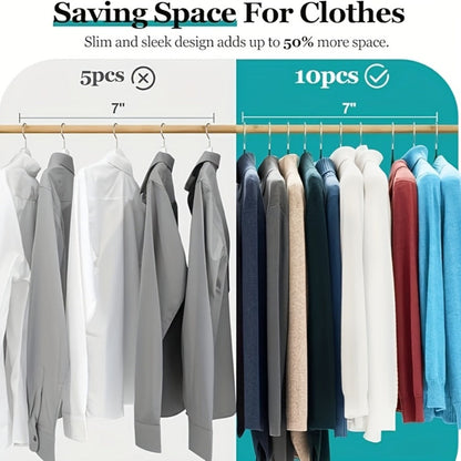 High-Manganese-Steel Clothes Hangers in 30, 50 or 100-Piece Black Packs with Coated Shoulder and Lower Bars