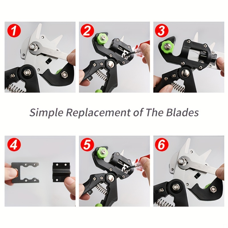 Hand Grafting and Pruning Shears with High-Carbon Steel Selection, V, Omega and U Blade Profiles