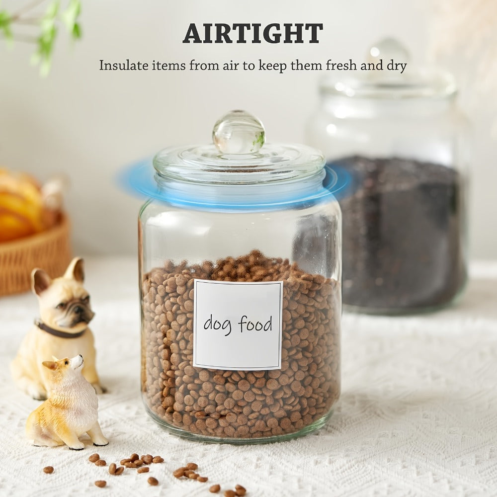 Half Gallon Glass Jars with Lids Airtight Set of 4 | Large Clear Storage Containers for Pantry, Kitchen & Laundry Room – Wide Mouth Food Organization Jars with Bamboo Lid Option