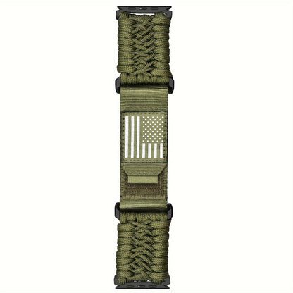 Watch Band with Woven Nylon Loop, Adjustable Metal Buckle and Three Wrist Ranges for Apple Watch Sizes