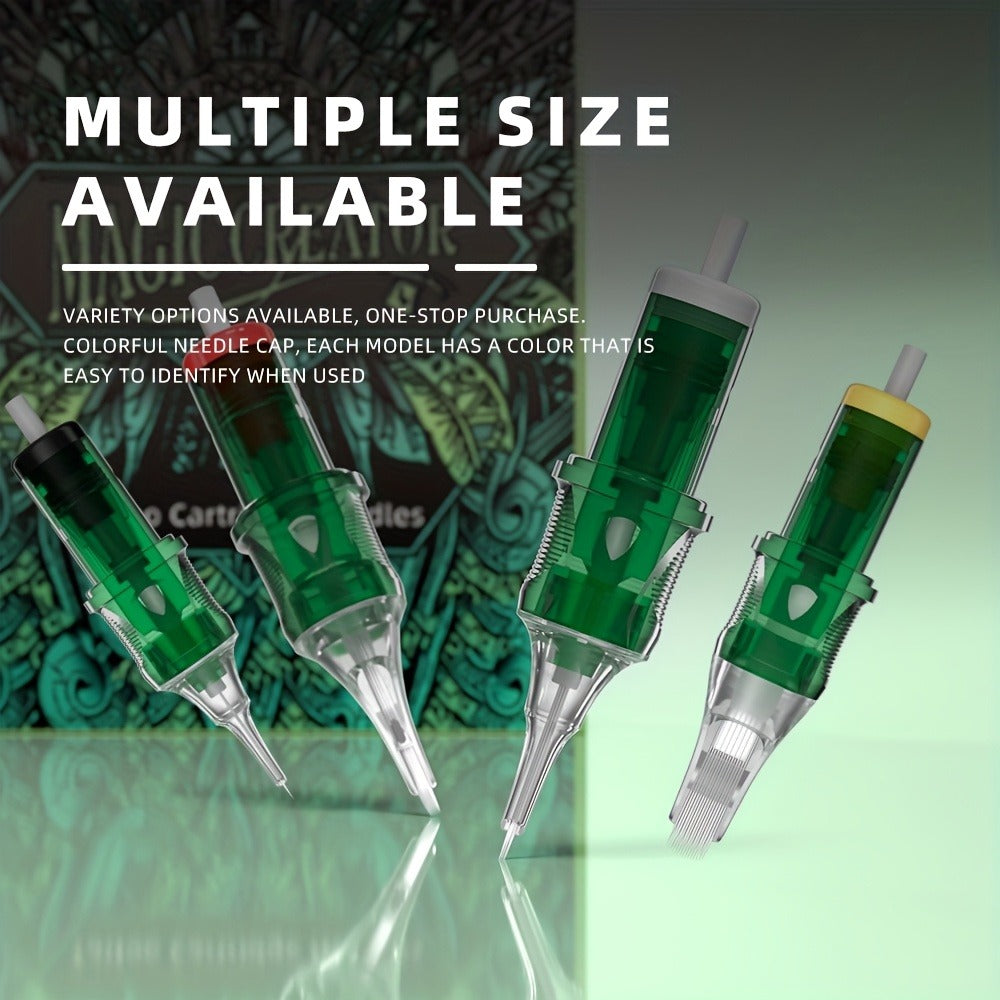 Disposable Tattoo Needles 20pcs Mixed Set RL RS M1 C-M — Multi-Gauge High Transparency Cartridge, Lasting Sharpness, Ample Ink Capacity, for Professional Artists & Beginners