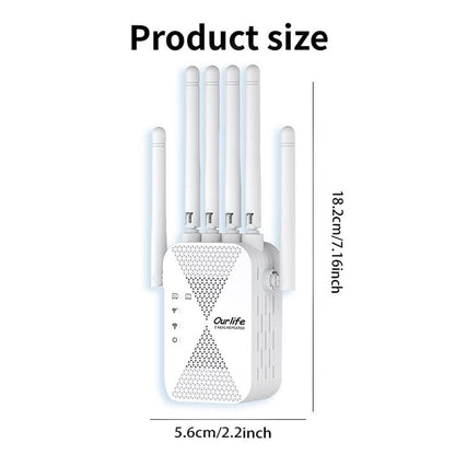 Wall-Piercing WiFi 6 Extender with 6 Antennas, Portable Wide Coverage Repeater, Stable Connection for Home Office Coffee Shop Co-Working Space, All Smart Routers Compatible, Multiple Editions
