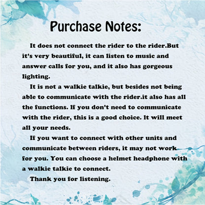 Motorcycle Helmet Bluetooth Headphones Wireless 5.0 – Hi-Fi Stereo, Noise Cancellation, Hands-Free Calls & Music, Easy Helmet Install, RGB Ambient Light Option, Durable Rider Headset