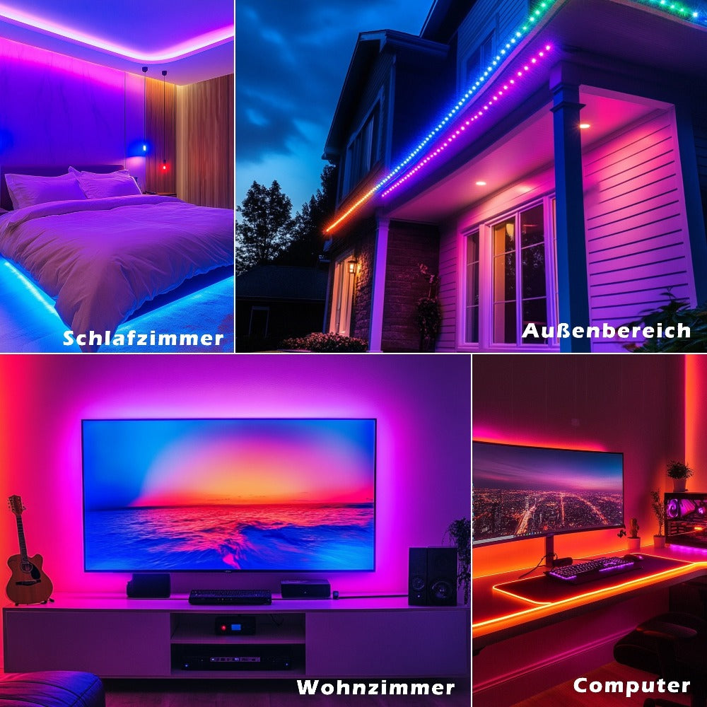LED Strip Light SETONR RGB 100ft/30m with USB Power, App and 44-Key Remote, Music Sync and Timer Controls