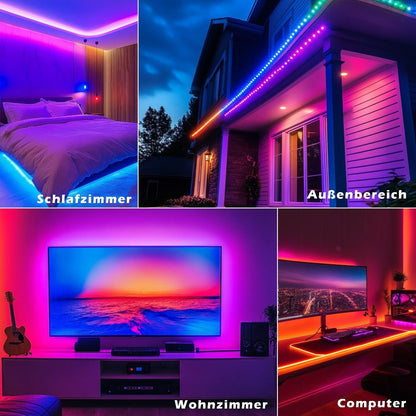 LED Strip Light SETONR RGB 100ft/30m with USB Power, App and 44-Key Remote, Music Sync and Timer Controls