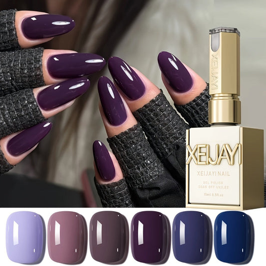 Gel Nail Polish – Set 6 Colors Semi Permanent Soak Off UV LED - Long Lasting Electroplating Finish Nail Gel Kit for Salon & Home Use…