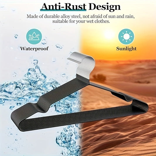 High Manganese Steel Non-Slip Clothes Hangers Thickened Heavy Duty Coat Suit Hangers Space Saving Closet Organizer