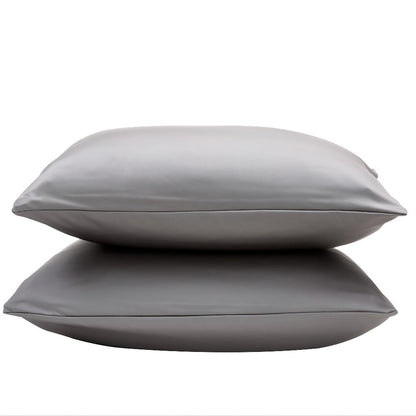 Satin-Look Zippered Pillowcase Collection in Seven Colors and Standard, Queen or King Sizes