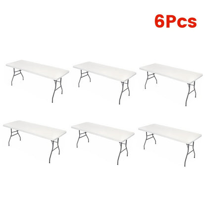 Tablecloth Elastic Cover Set for 6-Foot Rectangle Tables in 3, 6, 9 or 12 Pieces and Three Colors
