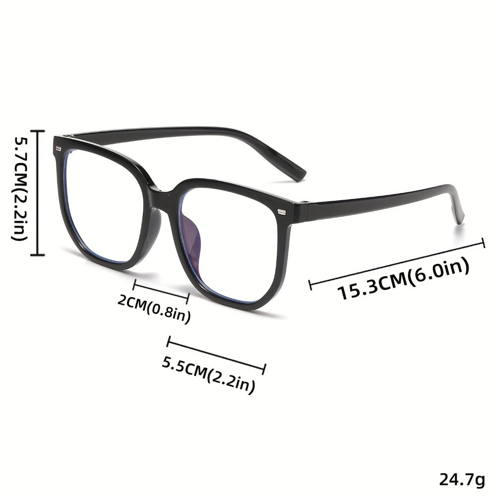 Rectangular Blue Light Glasses Six-Pair Set with Clear Lenses and A1 or A2 Assorted Frame Collections