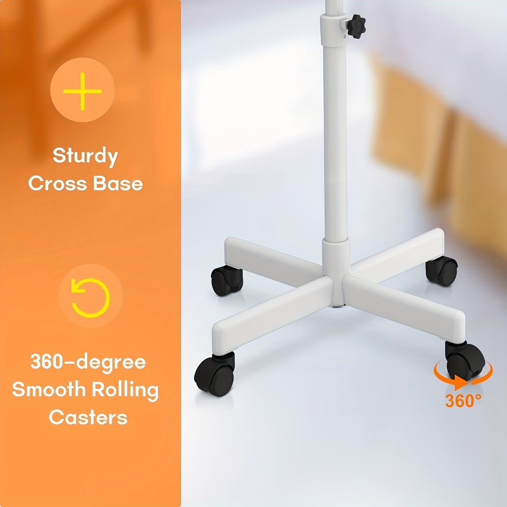 Rolling Facial Steamer with Black or White Head, Removable 250 ml Tank and Adjustable Stand Heights