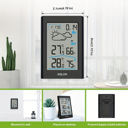Wireless Home Weather Station with Indoor Outdoor Temperature, Humidity, Forecast and Alarm Clock