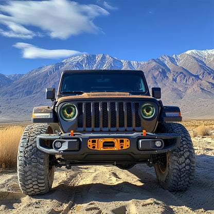 3D Beast Eye Headlight Stickers – Funny Car Headlight Decals for Jeep Round Headlights, Truck Body, Bumper & Window Decoration, Reusable PVC Glossy Stickers (1 or 2 Pairs)