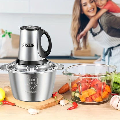 Electric Food Chopper with 2 Bowls & Dual-Level Blades – Mini Food Processor for Grinding Meat Chopping Nuts Salad Prep – Upgraded Compact Kitchen Chopper for Home Use