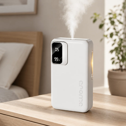 Aromatherapy Diffuser Smart Digital – 1800mAh 7-Speed Sonic Essential Oil Diffuser Humidifier with USB Charging, Digital Display, Fine Mist for Bedroom Bathroom Office Home, Up to 20 Days Use