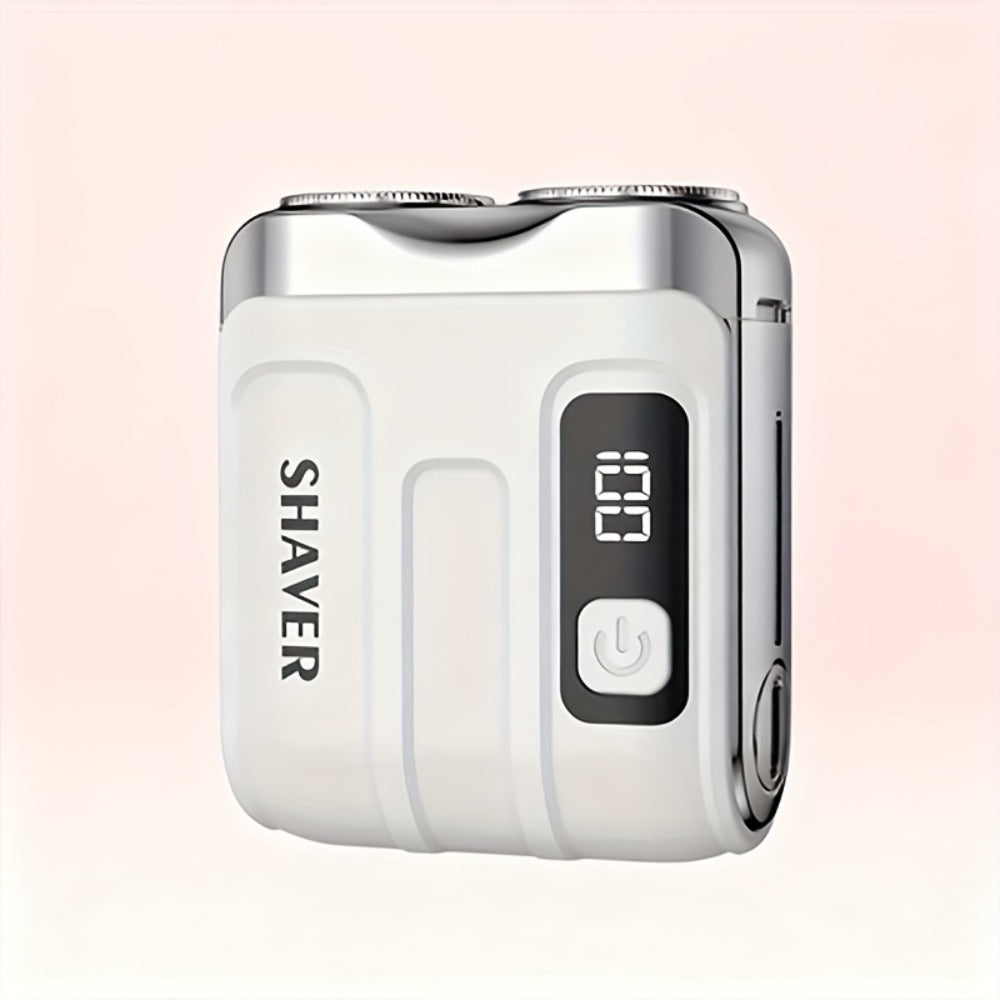 Electric Shaver Mini Dual-Head Rotary Razor with USB Charging, One-Button Control and Eleven Style Options