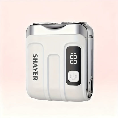 Electric Shaver Mini Dual-Head Rotary Razor with USB Charging, One-Button Control and Eleven Style Options