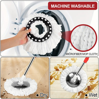 Microfiber Spin Mop Replacement Heads 8 Pack, 360° Universal Mop Refills for Standard Spin Mop Buckets, Machine Washable Reusable Mop Pads for Hardwood, Tile, Laminate & Marble Floors – Round & Triangle