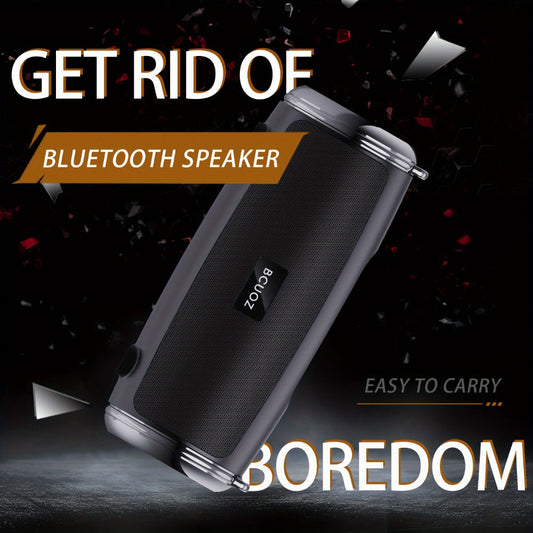 3D Surround Sound Bluetooth Speaker with Subwoofer BCUOZ, Portable Wireless Bass Speaker TWS Stereo, Hands-Free Calling, FM Radio, AUX USB Input, Deep Bass Compact Speaker for Home Outdoor Travel Office